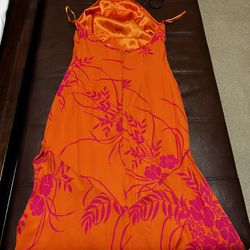 Tropical Dress Orange Pink Size6