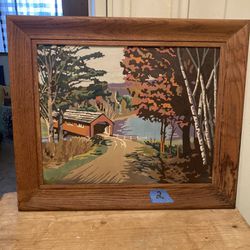 Large Vintage Paint By Numbers Framed