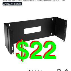 4U Hinged Wall Mount Patch Panel Bracket - 6 inch Deep - 19" Patch Panel Swing Rack for Shallow Network Equipment- 33lbs (WALLMOUNTH4)