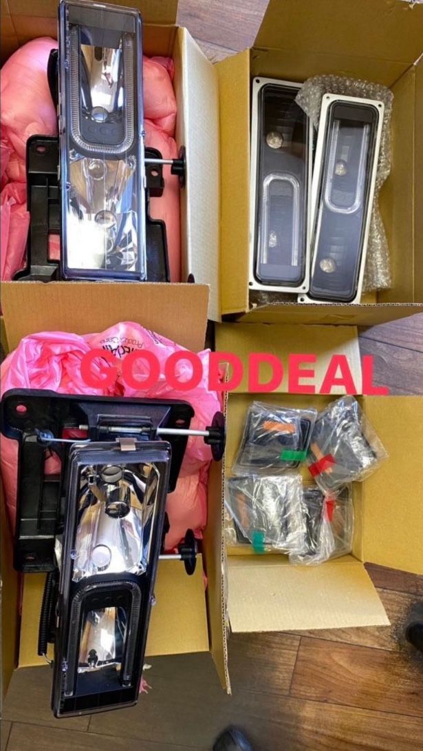 #87 Fit 94-99 Chevy K5 Suburban Ck Yukon Blazer Headlight Black Led Lights 