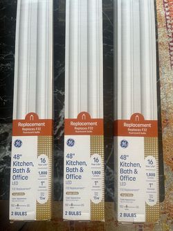 GE 48" LED T8 Replacement Bulbs - 3 Packs (6 Bulbs Total)