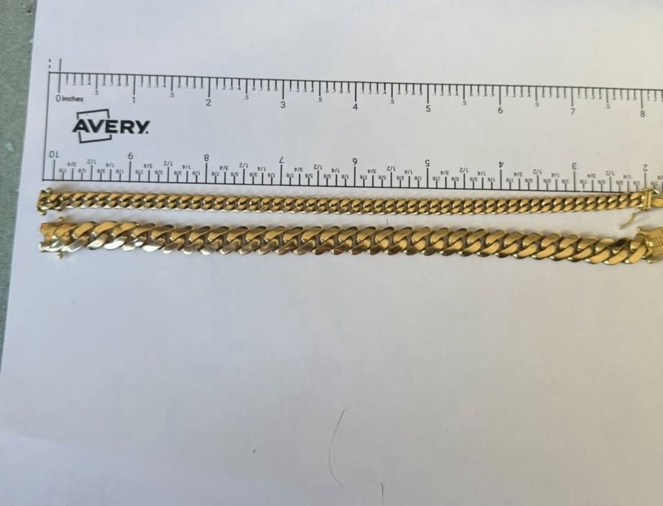 Gold Cuban Link Bracelet 8 Inches