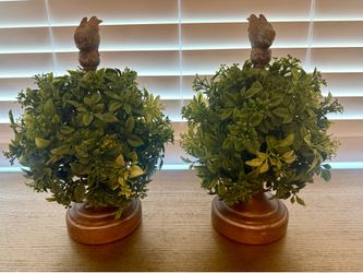 Sphere Topiary With Bird (Set of 2)