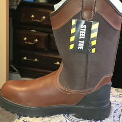 Brazos Steel Toe Leather Working Boots Size 12D