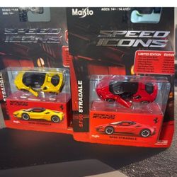 🔥Ferrari SF90 Stradale Diecast Set – Maisto Speed Icons (Red & Yellow) 🔥