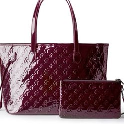 GLAMAHOLIC tote mirror burgundy