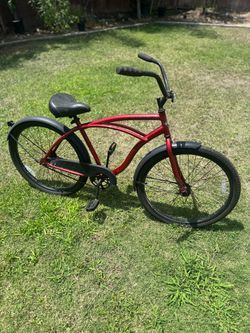 Red Huffy Beach Cruiser Bicycle