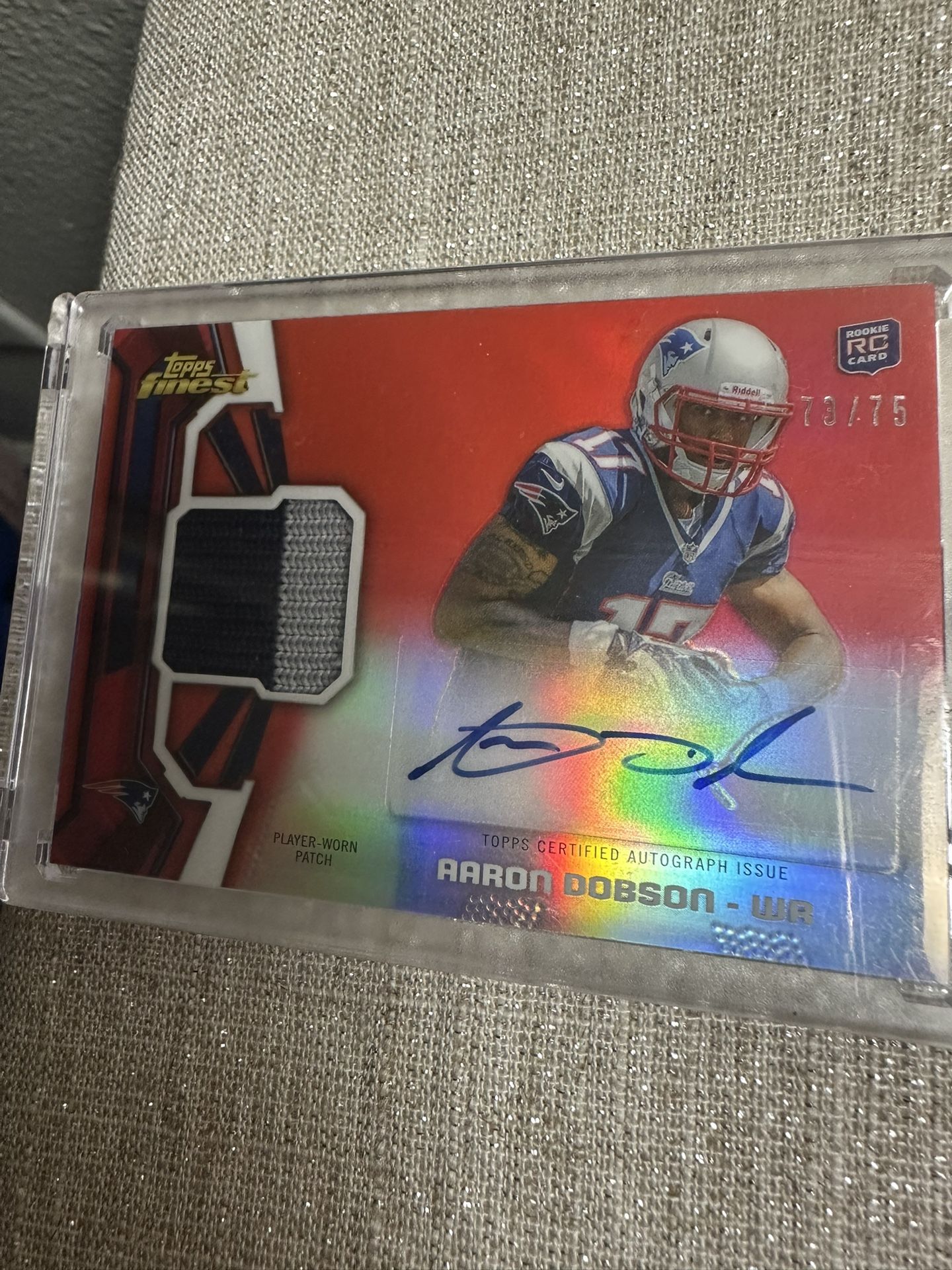 Aaron Dobson Rookie Player Worn Patch Number Auto 73/75