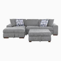Gray Sectional w/ Pull-Out Bed + Storage – $1,800 OBO