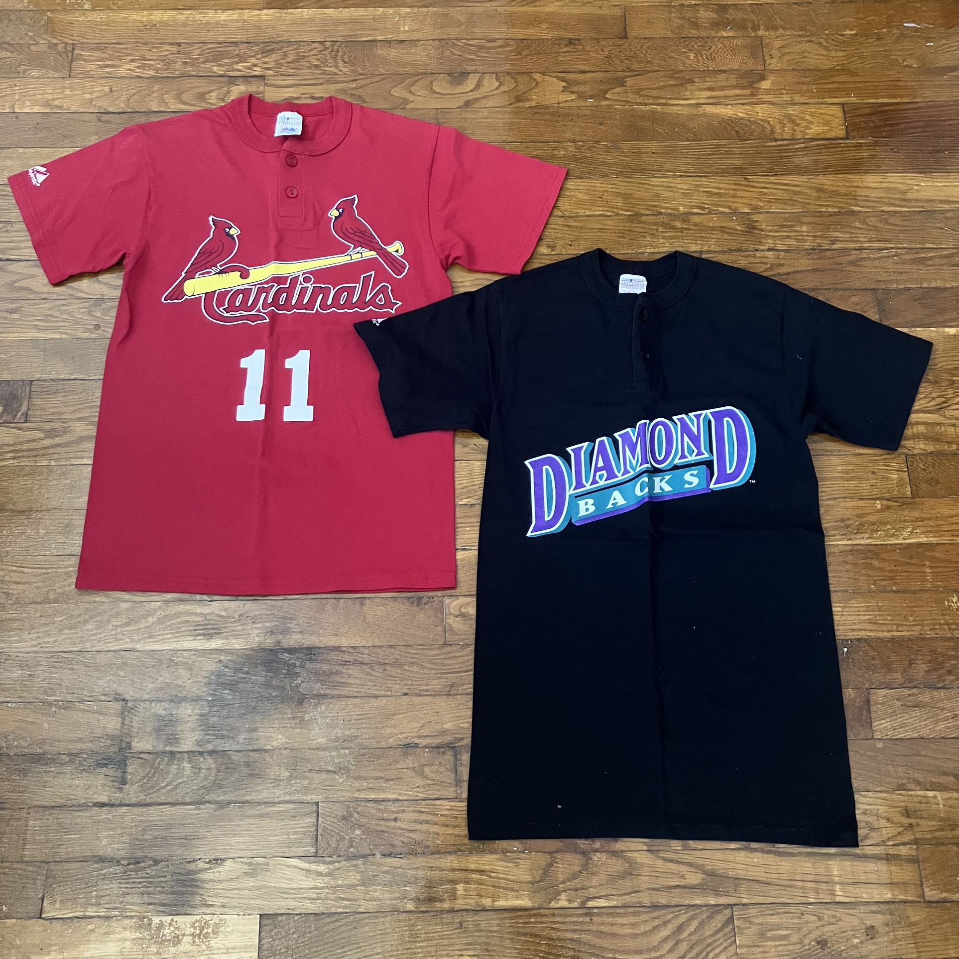 (2) Vintage Majestic MLB Jersey Lot Bundle Cardinals Diamondbacks Men S Small