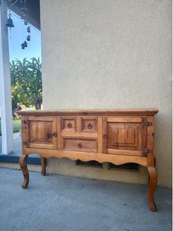 Charming Rustic Pine Sideboard Buffet