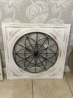 Farmhouse Wood and Metal Wall Decor - 31 1/2” x 31 1/2”- 49 OBO