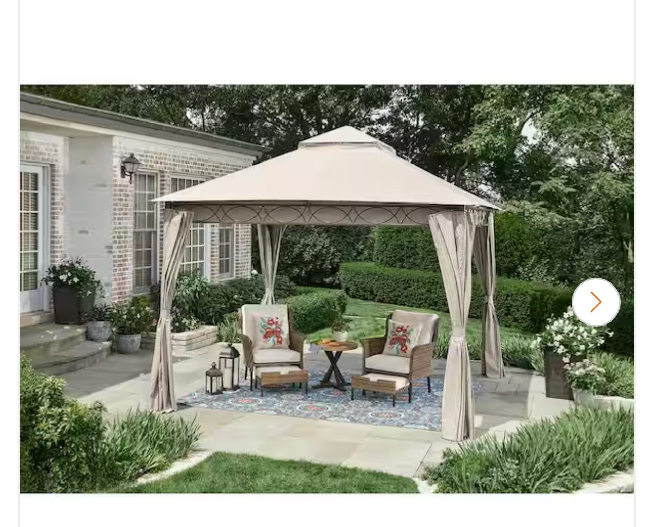 Palantine 10.5 ft. x 10.5 ft. Tan Soft Top Gazebo