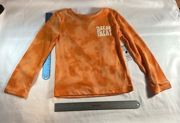 Kids Wonder nation Orange Tie-Dye Long Sleeve 'Trick or Treat' Tee size 6-6X Kids