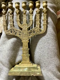 Menorah Made Of Solid Brass From The Holy Land