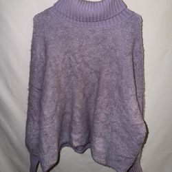 Ladies Medium Free People pale purple lilac gorgeous cowl turtleneck sweater p/u Jamison, Pa 