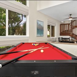 Convertible Game Table (7 ft, Pool, Ping Pong, Storage Bench)