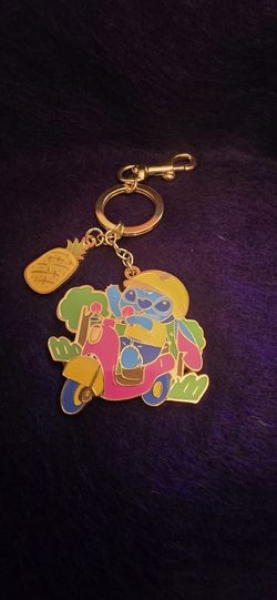 Stitch on Vespa, keychain.