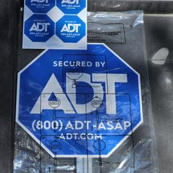 NEW SEALED ADT ALARM SIGN & 4 STICKERS 
