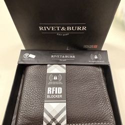 Leather wallet, RFID blocker - NEW