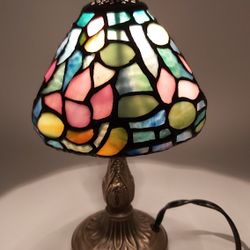 Vintage Stained Glass Table Lamp/ Night Light / SALE PENDING 