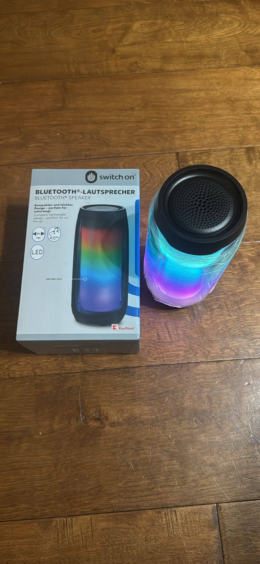 Switch On Bluetooth Speaker Portable LED Light Wireless TWS 16 Hours Playback