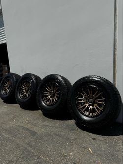 Fuel Rebel 8x6.5 20” Bronze Wheels with 37x12.50r20 Falken WildPeak AT4W All-Terrain Tires