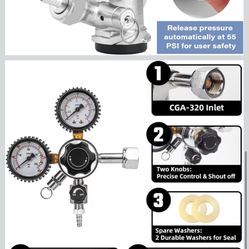 Single Tap Kegerator Door Mount Conversion Kit with Dual Gauge CGA-320 Regulator & D-System Keg Coupler for Bars, Pubs, and Restaurants (CO2 Tank Not 