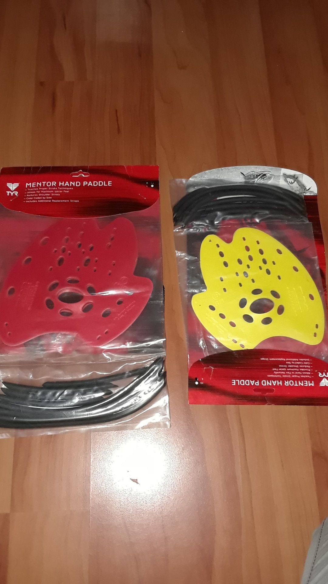 Hand paddles for swimming drills