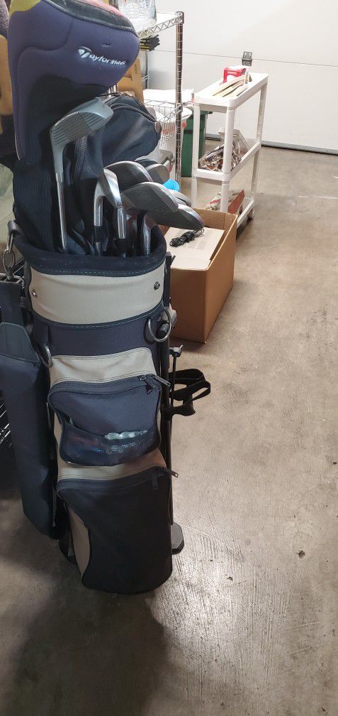 Golf Clubs And Club Bag / Stand. All In Good Condition