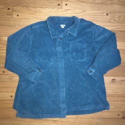 Vintage L.L. Bean Women’s Corduroy Button Up Shirt Jacket Blue Size 3X