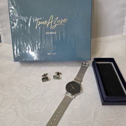 New Mens Gift Set,watch & Cufflinks 