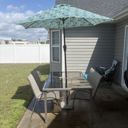 Patio Furniture Set With Umbrella And Stand