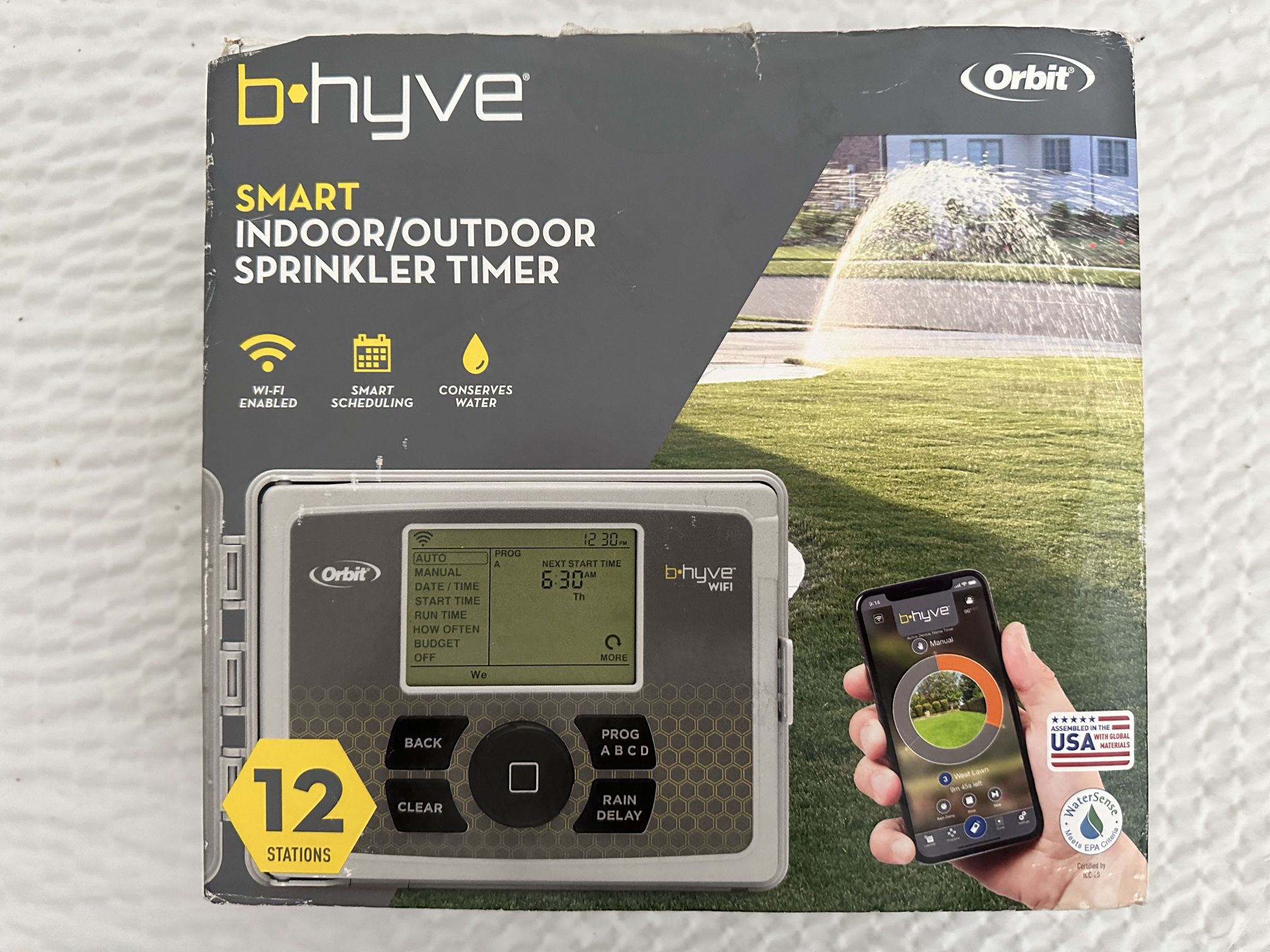 Orbit B-hyve 12-Zone Indoor/Outdoor Smart Sprinkler Controller, Works with Amazon Alexa New Wi-Fi Fully functional with Android, iOS for total control