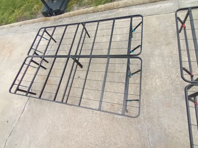 Full Size Metal Bed Frame Foldable Platform 52" X 74"