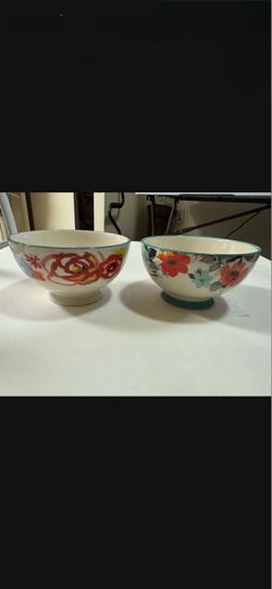 CA. 2 PIONEER WOMAN SOUP/CEREAL LARGE BOWLS. $14.00 FOR BOTH