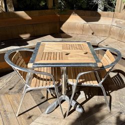 Teak & Aluminum Outdoor Table & Chairs