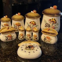Vintage Mushroom Porcelain Kitchen Decor