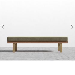 NEW: Maria Bench-Maria Brushed Brass-Maria Signature Plush Velvet-Warm Taupe, MS1BN-031, New, Perfect Condition