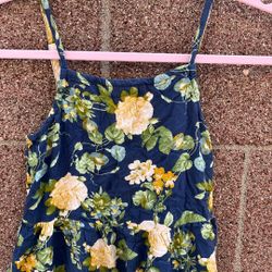Girls Flower Spaghetti Strap, Size L,10/12