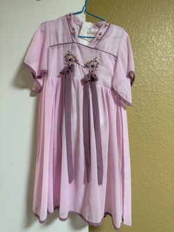 Pink Hanfu-Style Dress with Floral Embroidery for 4-5 years old