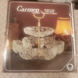 Crystal Two Tier Serving Tray