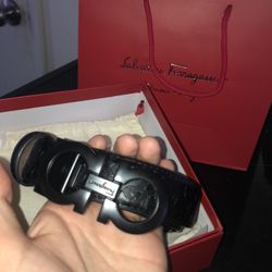 Black Monogram Ferragamo Belt