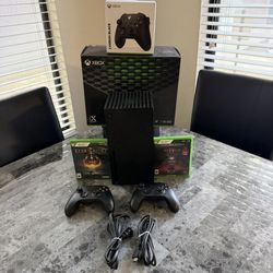 Xbox Series X With 2 Controllers And 2 Games
