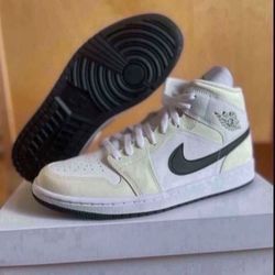 Nike Air Jordan 1 Mid Coconut Milk  Womens Size 11W/9.5 Mens Brand New