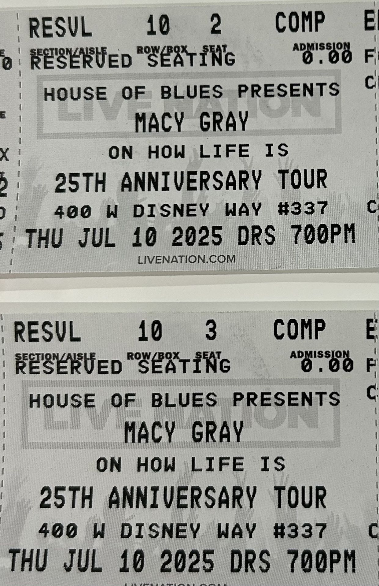 Macey Gray Tickets!!!