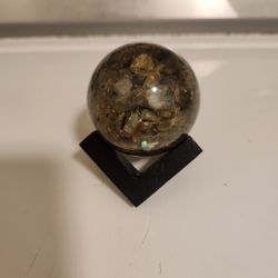 Small Labrodorite Sphere With Stand. 