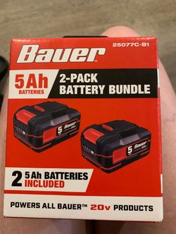 Bauer two pack battery bundle 5ah