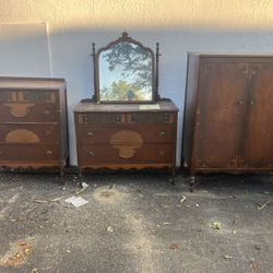 Early 1900's Cavalier Vintage Solid Walnut Furniture: