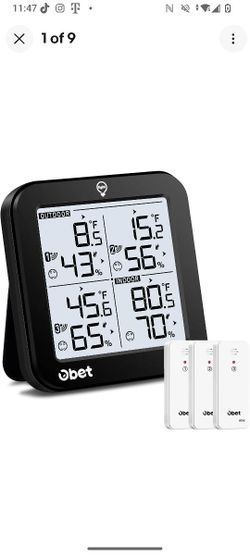 OBET Indoor Outdoor Thermometer Wireless with 3 Sensors Weather Station Tempe...